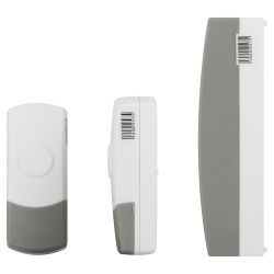 Звонок дверной ЭРА C91-2 беспроводной две кнопки белый с серым 2 мелодии | Электрозвонки беспроводные