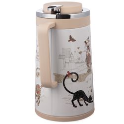 ТЕРМОС СО СТЕКЛ. КОЛБОЙ, 950 МЛ, КРЫШКА С КЛАПАНОМ, СЕРИЯ "ПАРИЖСКИЕ КОТЫ", СОХРАНЯЕТ ТЕМП-РУ ДО 24Ч