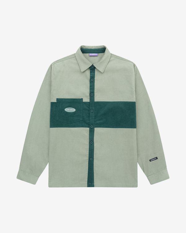 Рубашка Velvet Button темно-песочный / изумрудный - фото 1