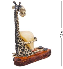 AM-4085 Фигурка «Жираф Мелман» (латунь, янтарь)