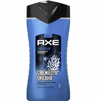 Гель для душа и шампунь 2в1 AXE SHOWER Cool Ocean 250мл