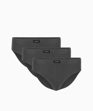 Мужские трусы (3шт) слипы классика Atlantic 3BMP-006,графит