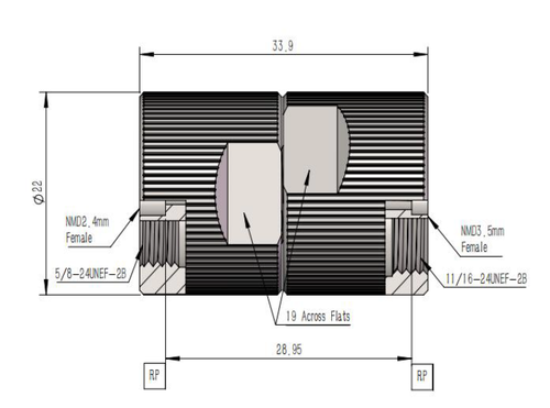 LT-NMD2.4FNMD3.5F, Коаксиальный переходник NMD (2.4 мм / 3.5 мм)