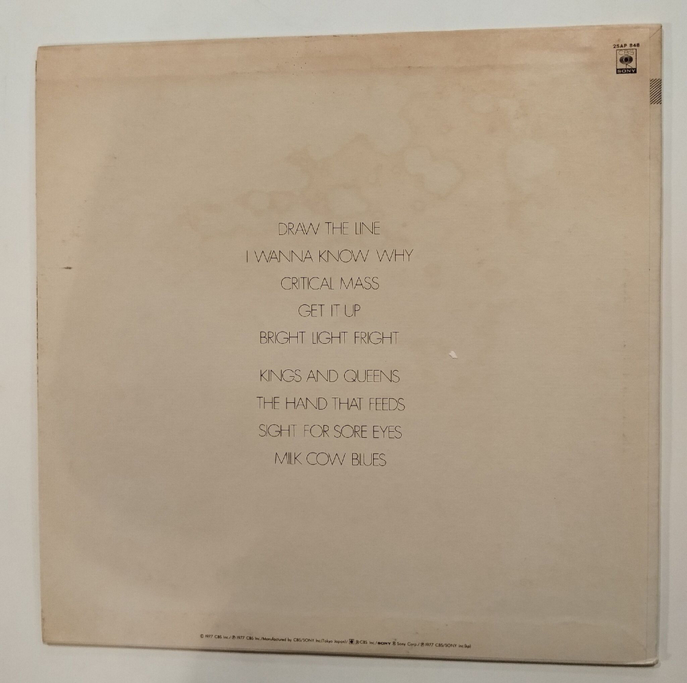 Винтажная виниловая пластинка LP Aerosmith Draw The Line (Japan 1977)