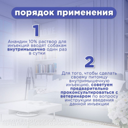 Иммуномодулятор раствор для инъекций АВЗ Анандин 10% для собак, 10 мл