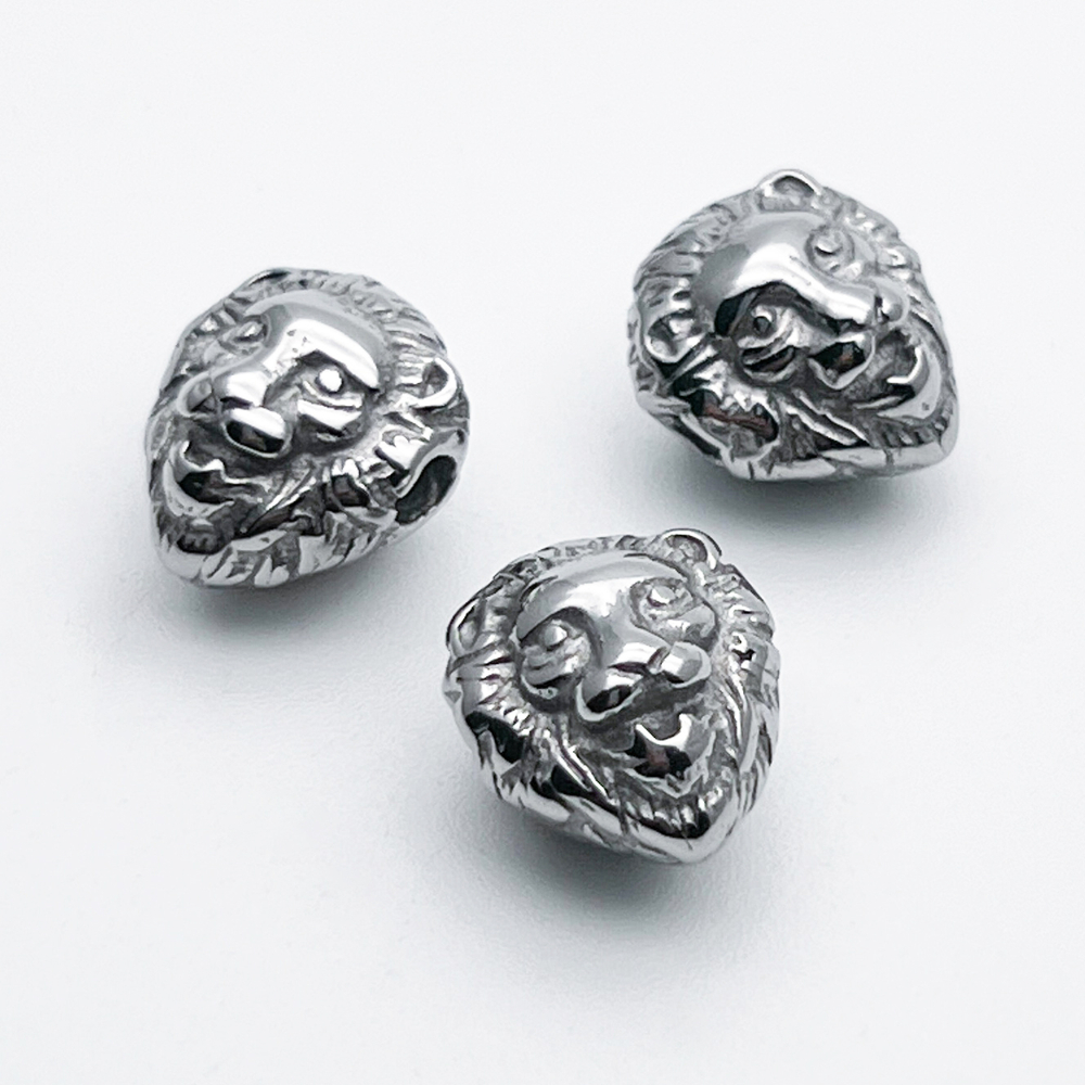 Бусина Лев, сталь, размер 13*11 мм, цена за 1 шт