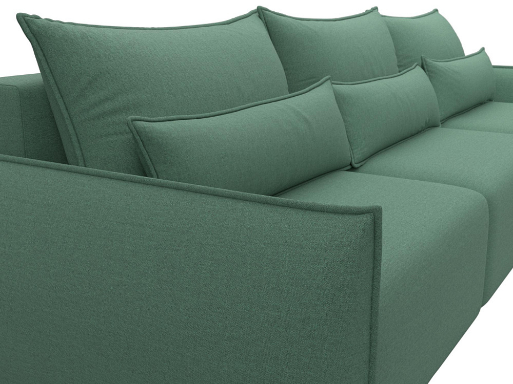 Диван прямой Лига-051 НПБ Лонг РОГОЖКА Амур 11 зеленый