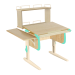 Растущая парта Дэми СУТ 24 с задней двухъярусной полкой СУТ.14.250 и боковой полкой СУТ.24.230 (1020×880 мм)