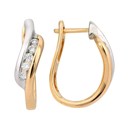 Серьги с бриллиантом Красное Золото 585 пробы GL-ERT0286LS