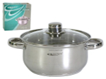 Кастрюля 2,2л нерж Гретта со стеклянной крышкой