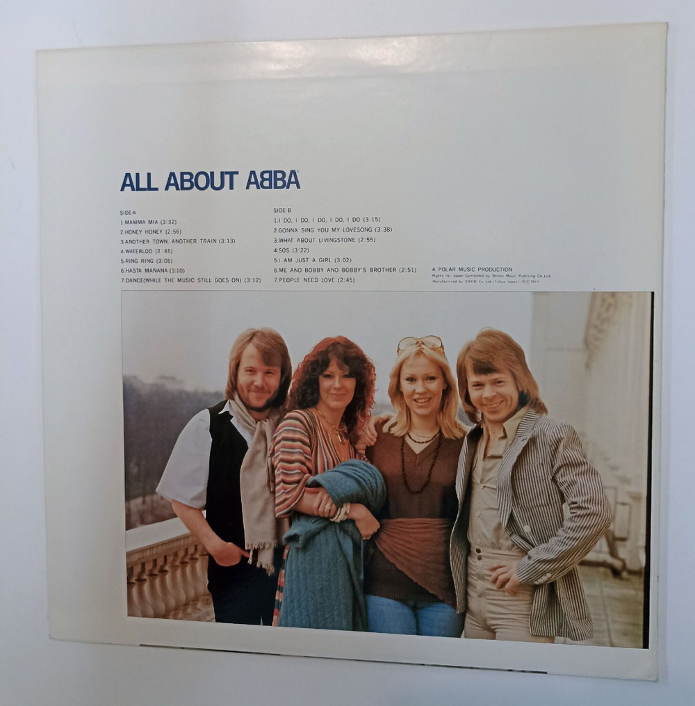 Винтажная виниловая пластинка LP Сборник All About ABBA (Japan 1978) (No Obi)