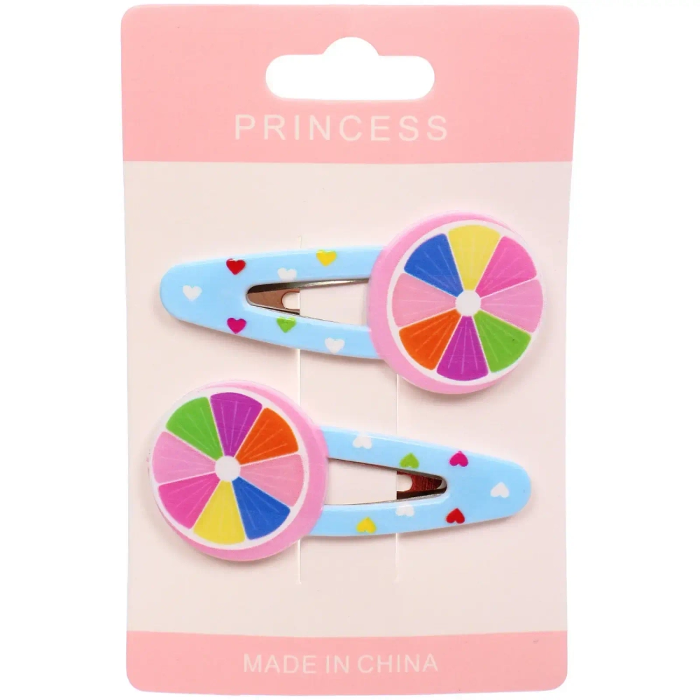 Зажимы для волос детские 2шт «КАРАМЕЛЬ», леденцы, 6*2.8см
