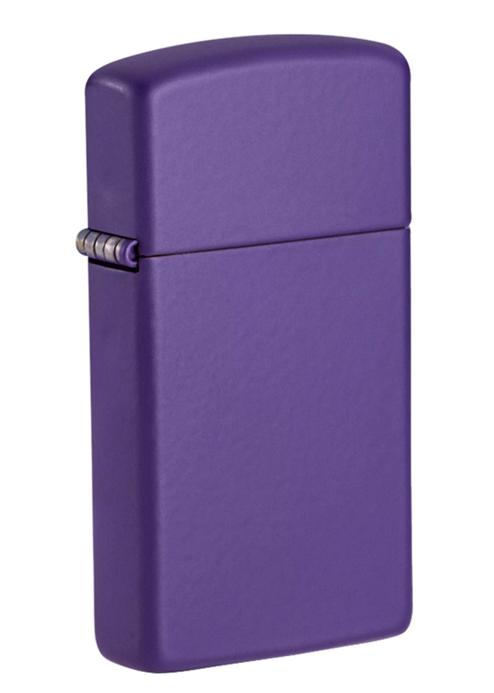 Легендарная классическая американская бензиновая зажигалка ZIPPO Slim Purple Matte 1637 в подарочной коробке