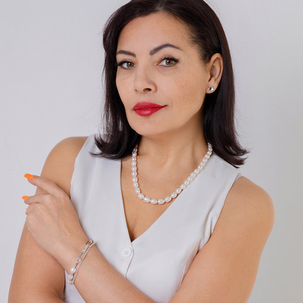 Колье Fiore Luna String of Pearls Сarabiner BL4514 S