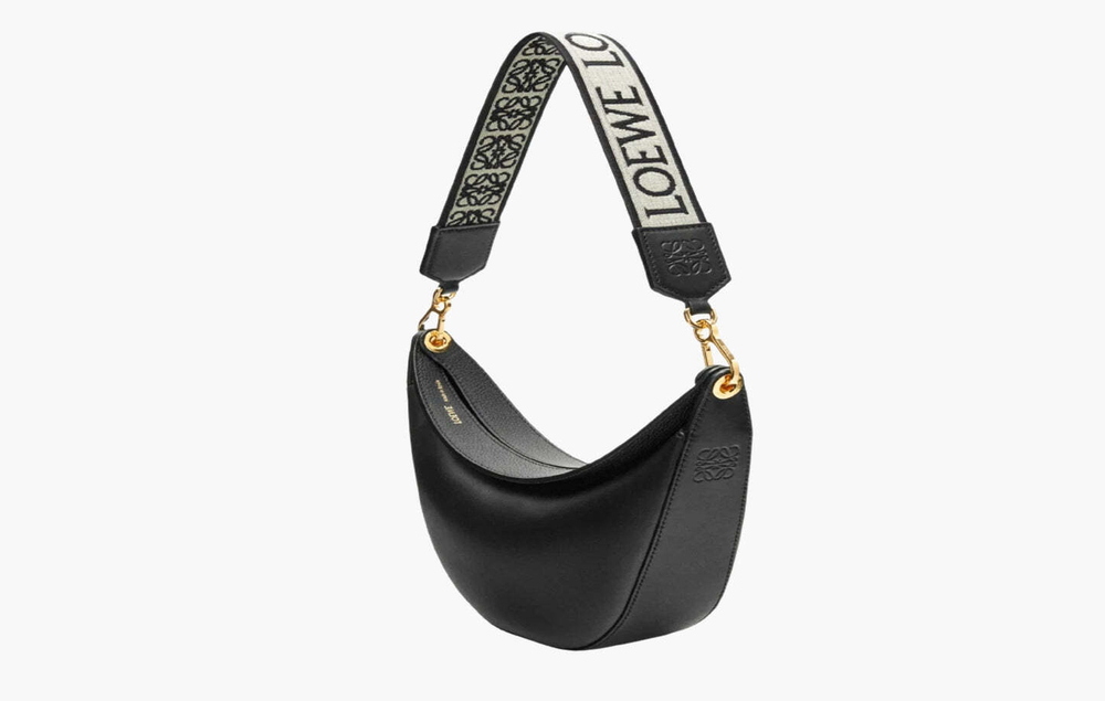 Сумка Loewe Luna Satin Calfskin and Jacquard Small Bag "Black"