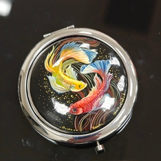 Двустороннее зеркало "Рыбки" с ручной росписью