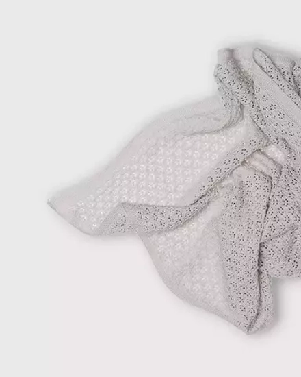 Плед-пелёнка ажурная Loomknits Светло-серый