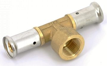 Тройник пресс Henco 26х3/4"х26 ВР с внутренней резьбой для металлопластиковых труб (13P-260526)