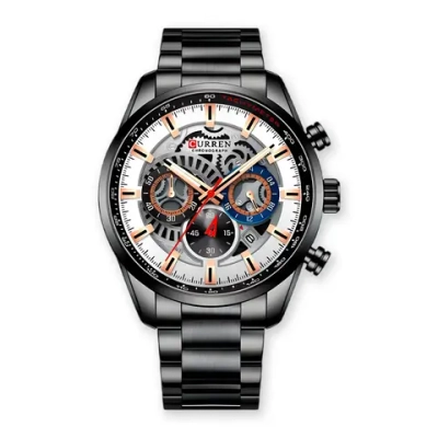 Часы наручные кварцевые CURREN на металлическом браслете, черный W8460-01