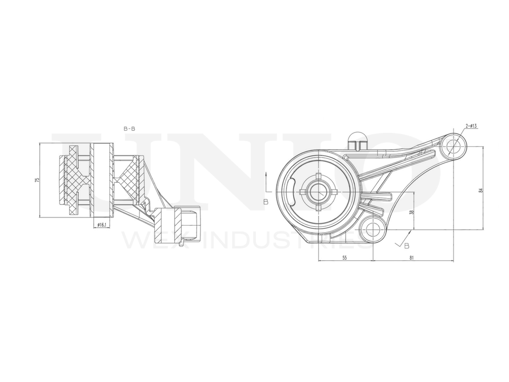 Опора двигателя передняя UNIO RMP-15132