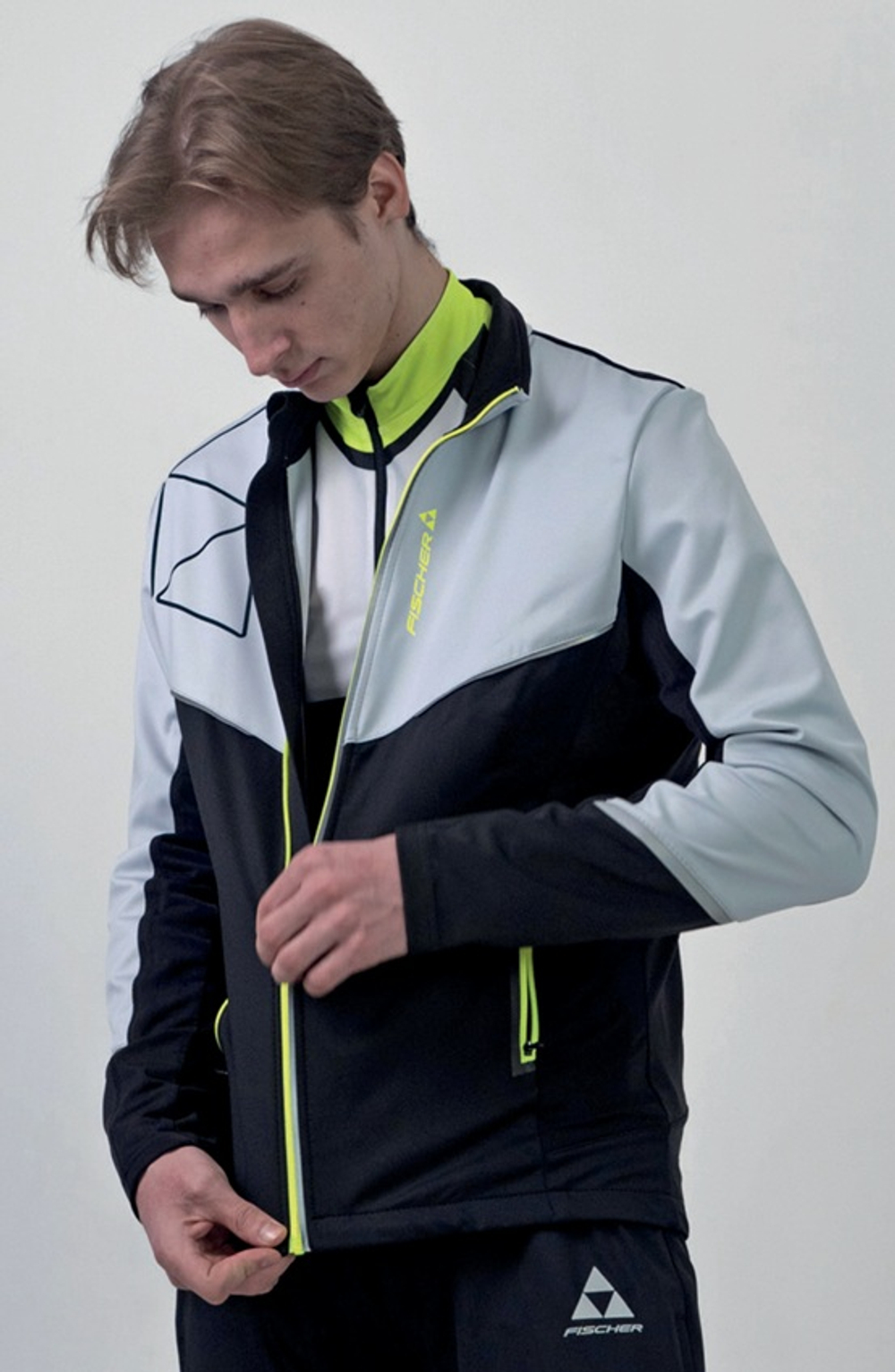 Мужская куртка FISCHER Softshell Light, черно-серый GR8207-109