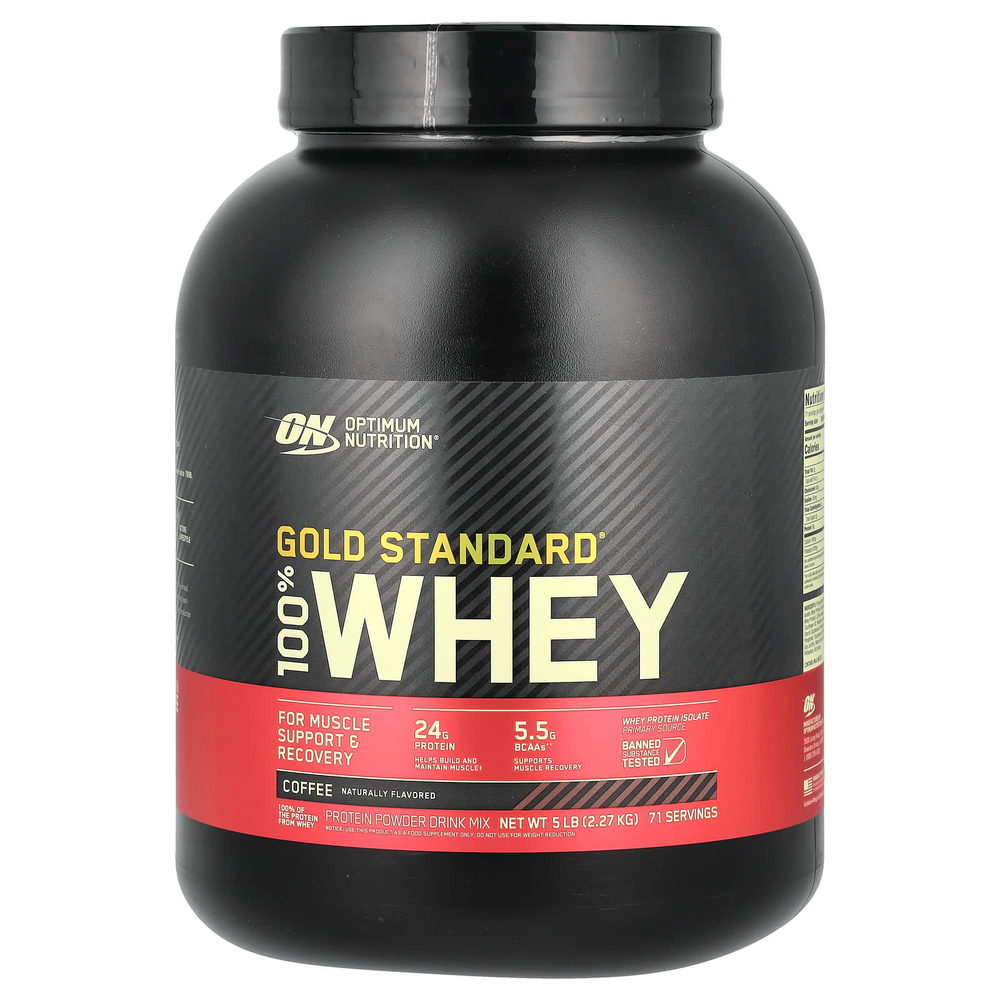 Optimum Nutrition, Gold Standard 100% Whey, кофе, 2,27 кг (5 фунтов)