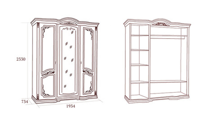 ФЛОРИАНА Шкаф для одежды 3-х дв.
