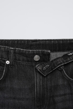 ZARA ДЖИНСЫ WIDE LEG С ЗАКЛЕПКАМИ, ЧЕРНЫЙ