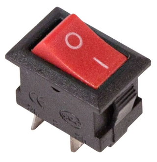 Клавиша-тумблер квадрат  малый 1пол 250V 3А (2с) ON-OFF красный Micro REXANT 362011