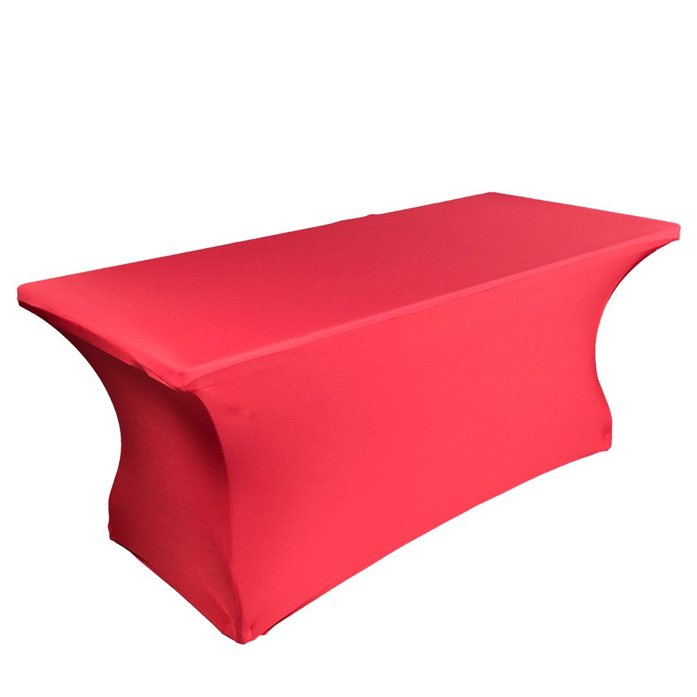 Скатерть стрейч на прямоугольный стол красная 1,1*0,7м