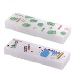 Пенал 2 отделения Alingar, пластик, 60 х 205 мм, "Динозаврик", микс, динозаврики