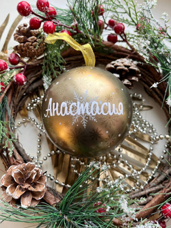 Именная ёлочная игрушка, новогодний шар с именем, 1шт №2054