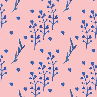 Buy fabric watercolor blade of grass blue pink