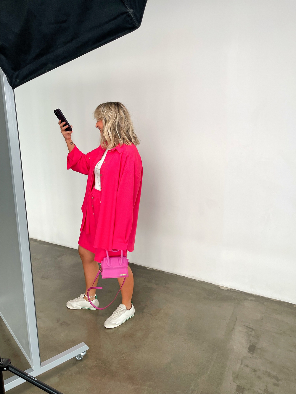 Костюм изо льна фуксия 5