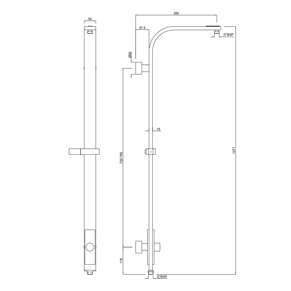 Внешний держатель для душа Jaquar Shower Pipe SHA-CHR-1215F