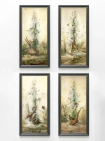 Картины на стену интерьерные 4 шт, 19*38 см