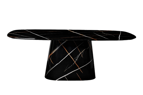 45EX-STOL/OB-185 CHE Стол обеденный "Уэльс" мраморный черный 200х100х76см