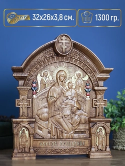 Всецарица икона Божией Матери, бук, 32х26х3,8 см