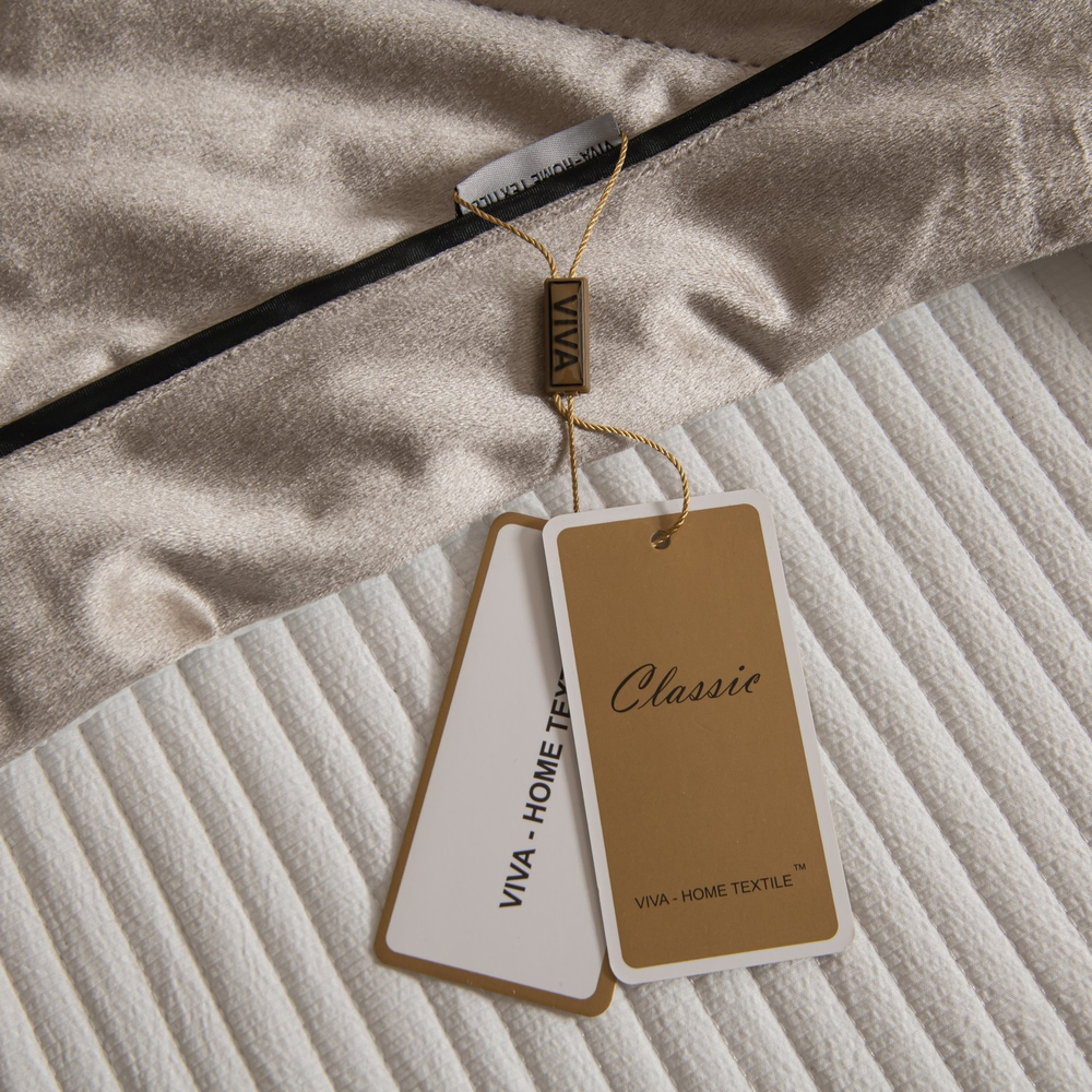 Велюровое покрывало в клетку с наволочками OVL036