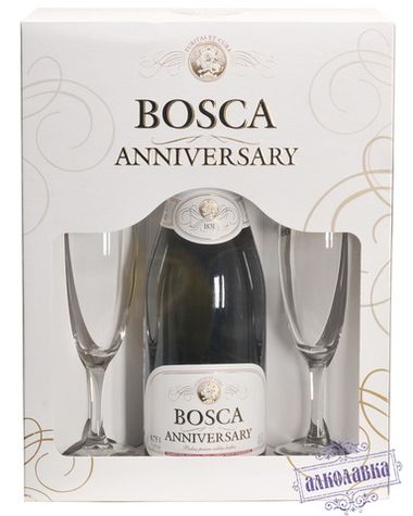 Игристое вино Боска Анниверсари белое полусладкое в п/у 0,75л 7,5%