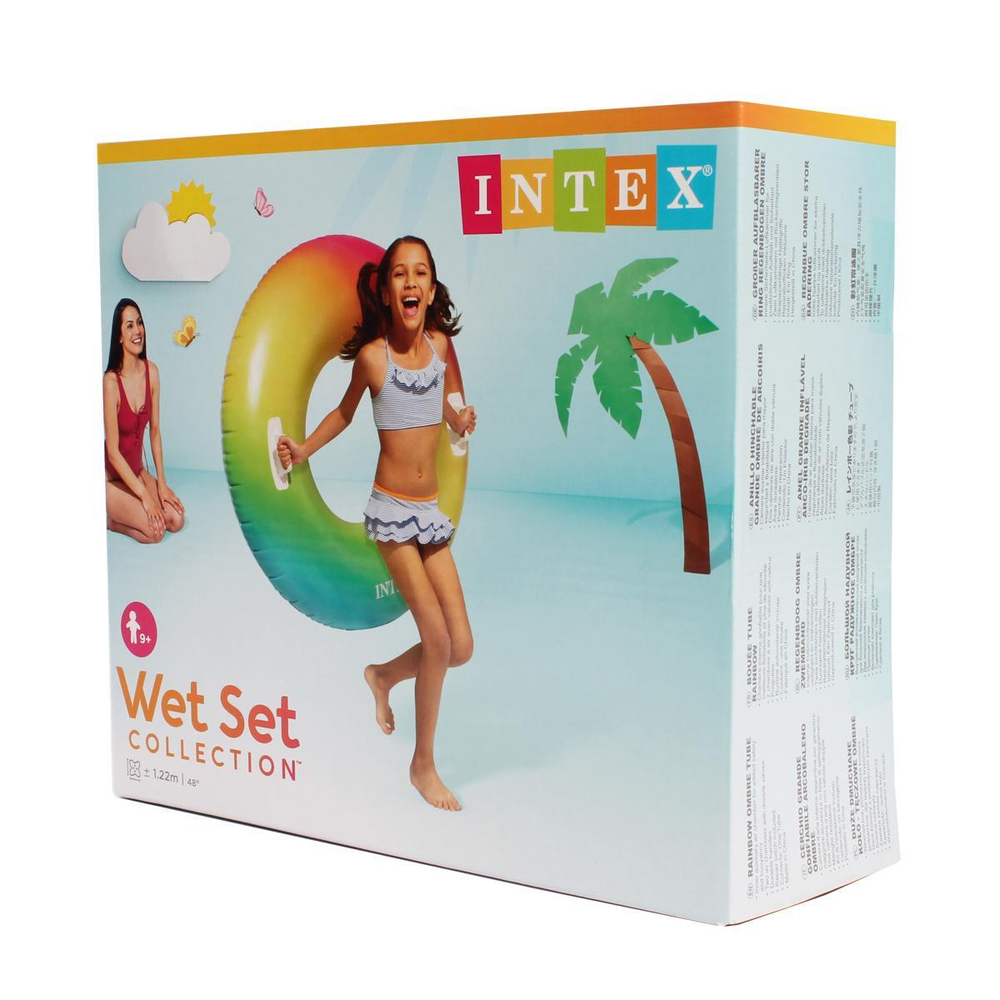 Круг для плавания "Цветной вихрь" с ручками 122 см от 9 лет 58202/134457 (Intex)