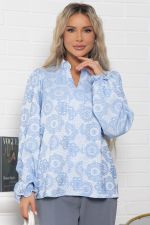 Блуза Доменика (бело-голубая) Б15015-18М LT Collection