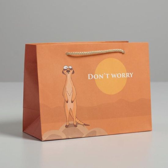 Пакет подарочный Don not worry, 14,5 × 19,5 × 8,5 см 4783335