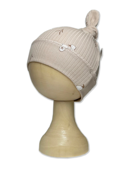Шапочка Узелок Утята Рубчик Светлый кофе RinaAmari