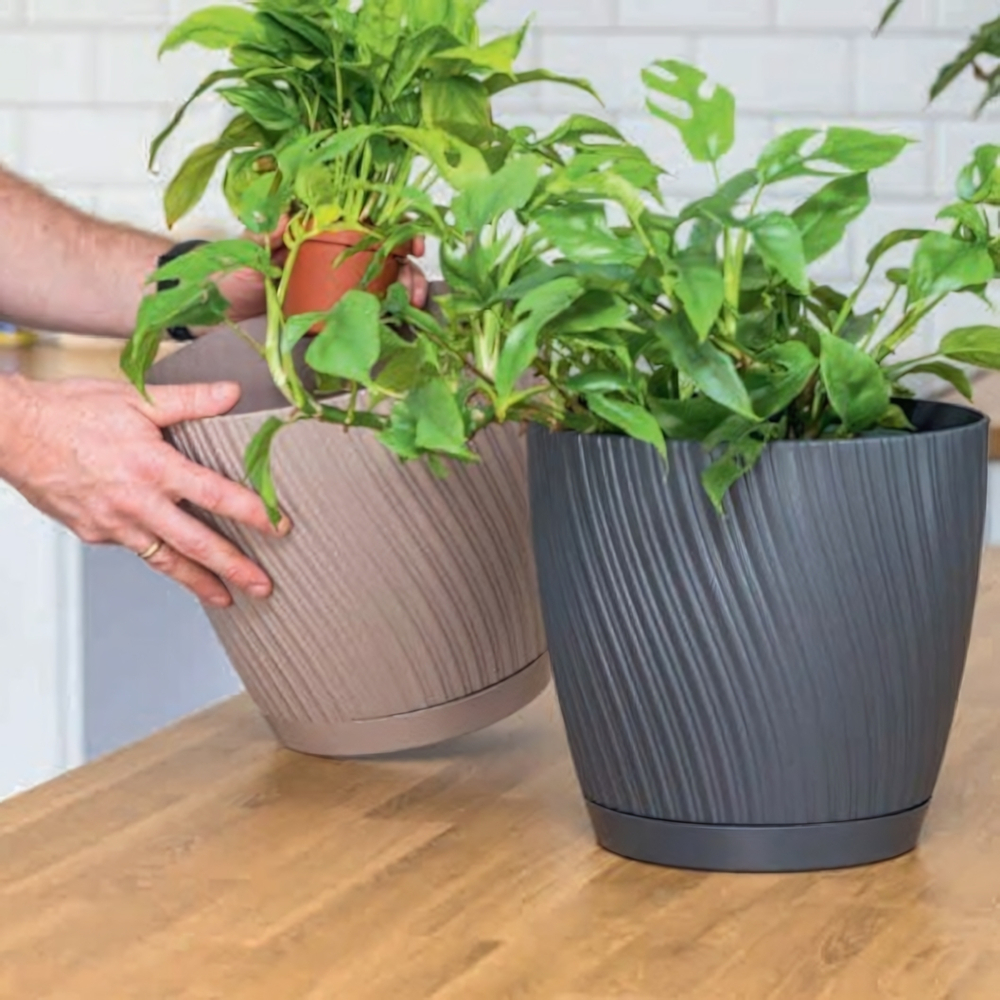 Кашпо с подставкой "MIKA" d17 h15 L-2,5л бежевый