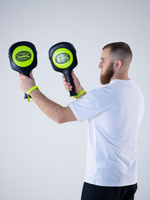 Тренерские лапы-ракетки LEADERS Paddels 2.0 BK/GN (кожа, черный/зеленый)