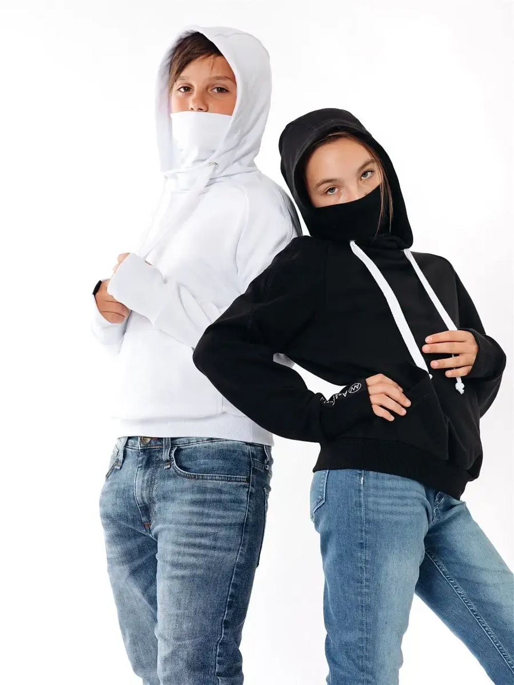 Худи с маской "Ниндзя" Толстовка "Ninja" без начеса