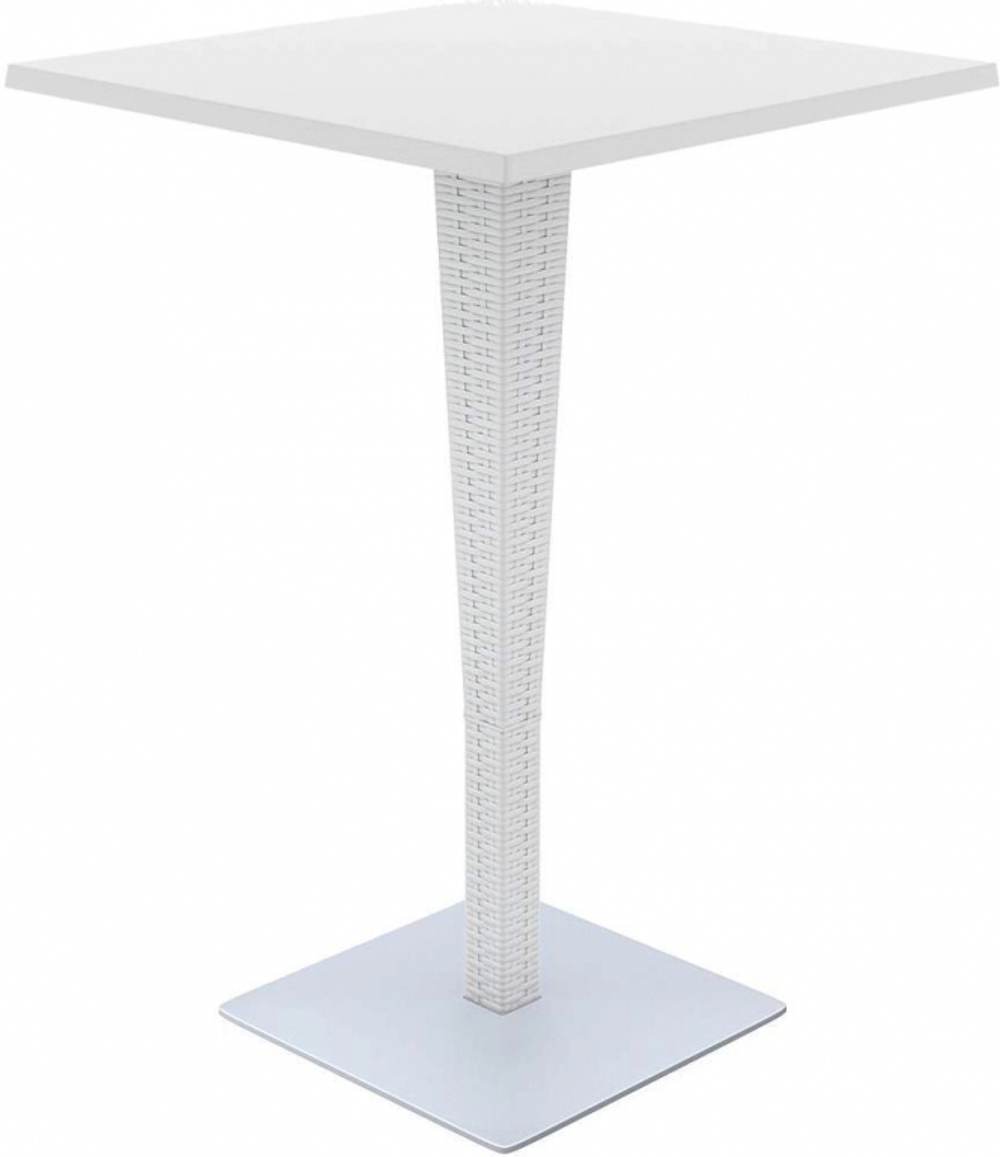 Стол пластиковый плетеный барный Siesta Contract Riva Bar, белый