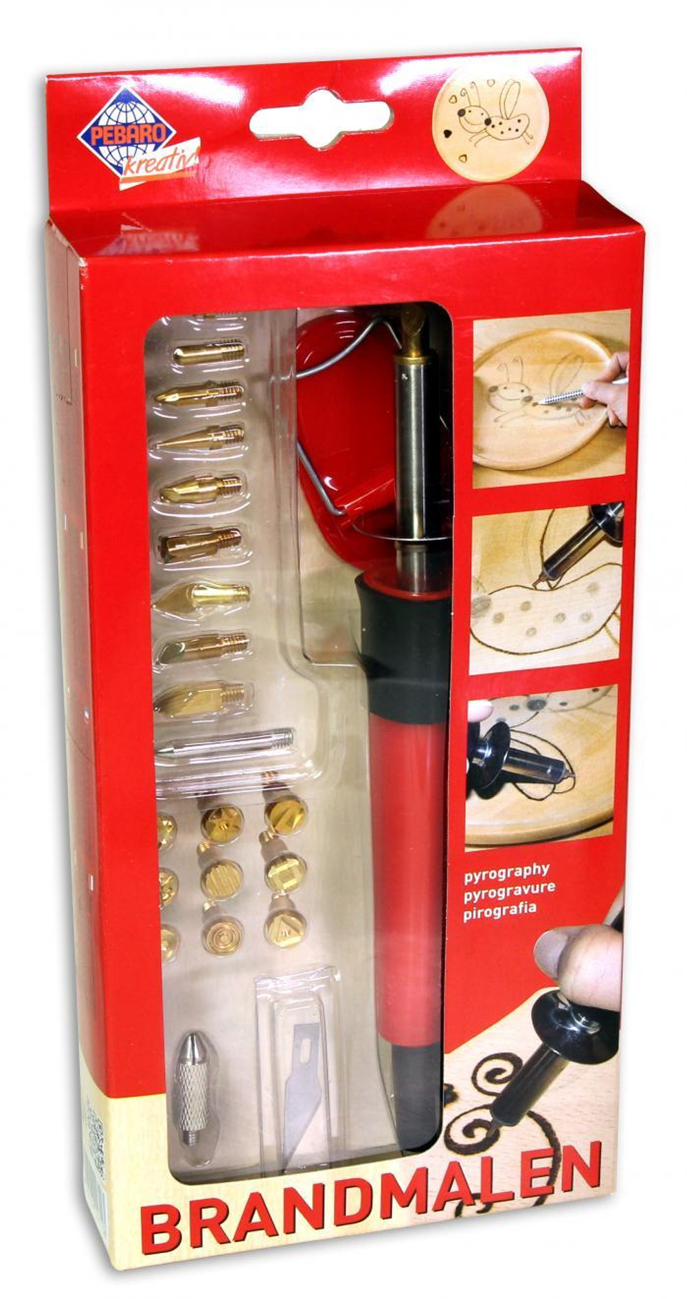 Выжигатель по дереву с насадками Pebaro, 20 насадок