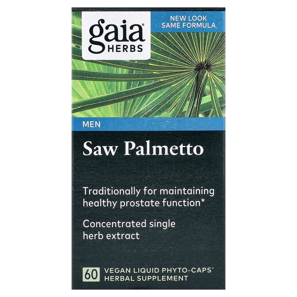 Gaia Herbs, сереноя, для мужчин, 60 веганских капсул Liquid Phyto-Caps